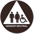 Gender Neutral Restroom Door ADA Signs - 12" x 12" thumbnail