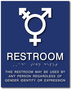ADA-1171 Restroom Gender Neutral ADA Sign in Blue