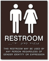 Gender Neutral Restroom ADA Signs wtth Braille - 8" x 10" thumbnail