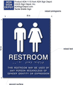 Gender Neutral Restroom ADA Signs wtth Braille - 8" x 10" thumbnail