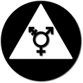 Gender Neutral Symbol Unisex Restroom Door ADA Signs - 12" x 12" thumbnail