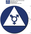 Gender Neutral Symbol Unisex Restroom Door ADA Signs - 12" x 12" thumbnail