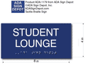 Student Lounge Sign - ADA Compliant Room Name Sign thumbnail