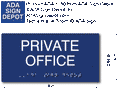 Private Office Sign - 8" x 4" - ADA Compliant Tactile Braille Sign thumbnail