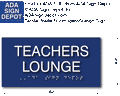 Teachers Lounge - ADA Compliant Braille Sign thumbnail