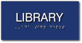 Library Tactile Braille Sign - 8" x 4" thumbnail