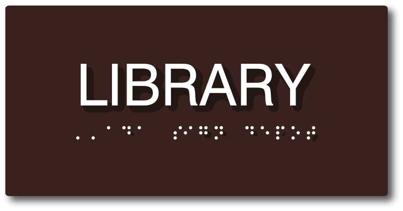 Library Room Sign - Tactile Braille School Library Room Name Signs ...