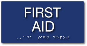 First Aid Room Sign - Tactile Letters and Braille
