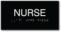 Nurse ADA Braille Sign - 8" x 4" thumbnail