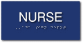 Nurse ADA Braille Sign - 8" x 4" thumbnail