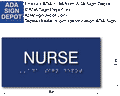 Nurse ADA Braille Sign - 8" x 4" thumbnail