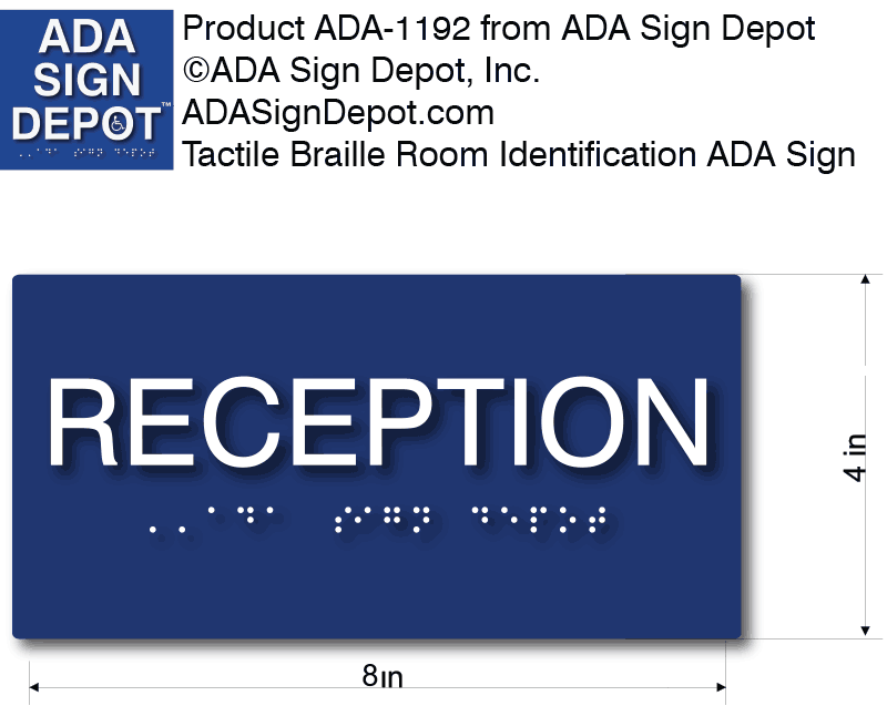 Reception Ada Code Reception ADA Sign with Braille - 8
