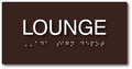 Lounge ADA Sign with Braille - 8" x 4" thumbnail