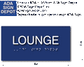 Lounge ADA Sign with Braille - 8" x 4" thumbnail