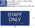 Staff Only ADA Sign with Braille - 8" x 4" thumbnail