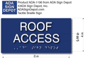 Roof Access Sign with Braille - 8" x 4" thumbnail
