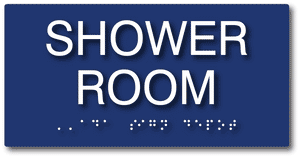 ADA-1199 ADA Compliant Braille Shower Room Sign - Blue