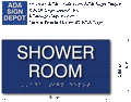 Shower Room ADA Braille Sign - 8" x 4" thumbnail