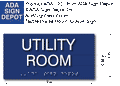 Utility Room ADA Sign with Braille - 8" x 4" thumbnail