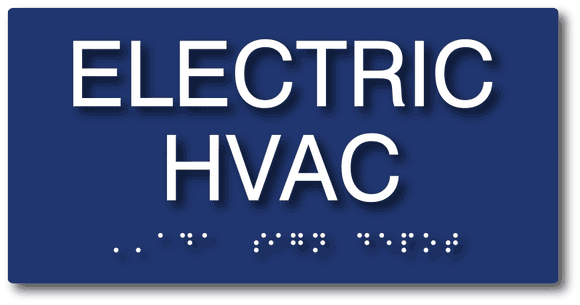 Electric HVAC Room ADA Signs - 8" x 4" - Tactile Letters and Grade 2 Domed Braille