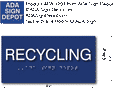 Recycling ADA Sign with Braille - 8" x 4" thumbnail