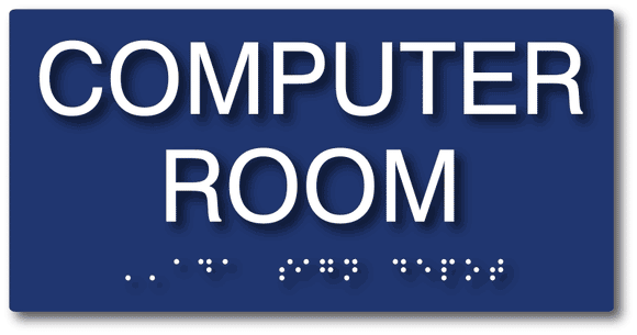 Computer Room Sign - ADA Compliant Tactile Letters and Grade 2 Braille