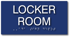 Locker Room Sign - ADA Compliant Tactile Braille Locker Room Signs