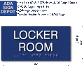 Locker Room ADA Sign with Braille - 8" x 4" thumbnail