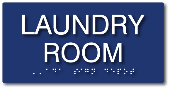 Laundry Room Sign - 8" x 4" - ADA Compliant Braille Laundry Sign