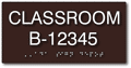 Classroom ADA Sign with Optional Name or Number - 8" x 4" thumbnail