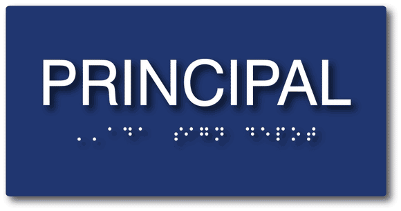 Principal' Office Sign - 8" x 4" - Tactile Letters and Braille