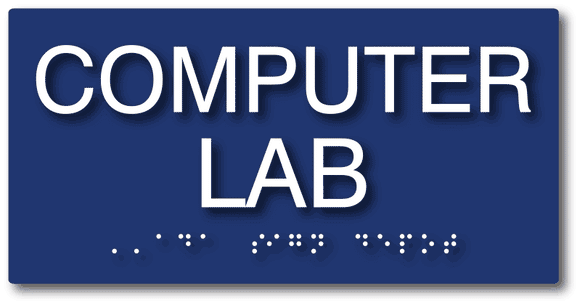 Computer Lab Room Sign - Tactile Letters and Braille