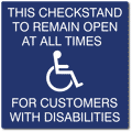 Checkstand (Register) for Customers With Disabilities Sign - 10" x 10" thumbnail