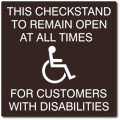 Checkstand (Register) for Customers With Disabilities Sign - 10" x 10" thumbnail