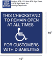 Checkstand (Register) for Customers With Disabilities Sign - 10" x 10" thumbnail