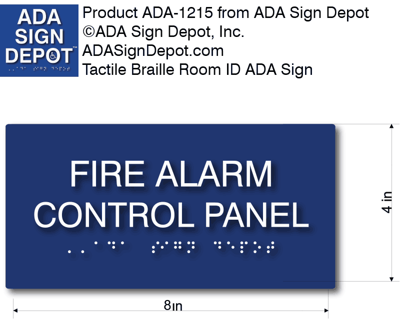 Fire Control Room Ada Sign Fire Alarm Control Panel Sign - ADA Compliant Fire Panel Room Signs ...