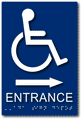 Wheelchair Accessible Entrance Sign with Direction Arrow - 6x9 thumbnail