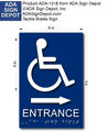 Wheelchair Accessible Entrance Sign with Direction Arrow - 6x9 thumbnail