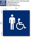 Two-Sided ADA Hallway Sign - 10.5" x 10" - Wall Mount Corridor Sign thumbnail