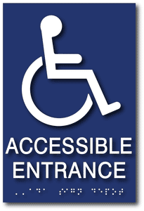 ADA-1221 Wheelchair Symbol Handicapped Accessible Entrance Sign - Blue