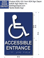 Wheelchair Accessible Entrance Braille ADA Sign - 6" x 9" thumbnail