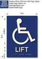 ADA Wheelchair Lift Sign - 6" x 8" thumbnail