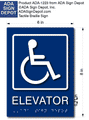 Wheelchair Accessible Symbol Elevator ADA Signs - 6" x 8" thumbnail