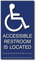 Custom ADA Restroom Location Guide Sign - 6" x 10.5" - Optional Arrow thumbnail