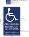 Custom ADA Restroom Location Guide Sign - 6" x 10.5" - Optional Arrow thumbnail