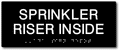 Sprinkler Riser Inside - 10" x 4" - ADA Tactile Braille Signs thumbnail