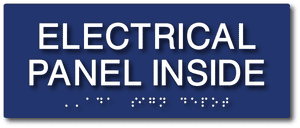 ADA Compliant Electrical Panel Inside Sign with Tactile Text and Braille