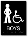 Boys Wheelchair Accessible Restroom Braille ADA Signs - 6" x 8" thumbnail