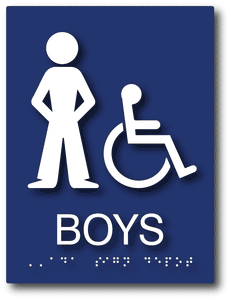Boys Wheelchair Accessible Bathroom Sign