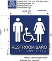 Bilingual Unisex Wheelchair Accessible Restroom ADA Signs - 8" x 8" thumbnail
